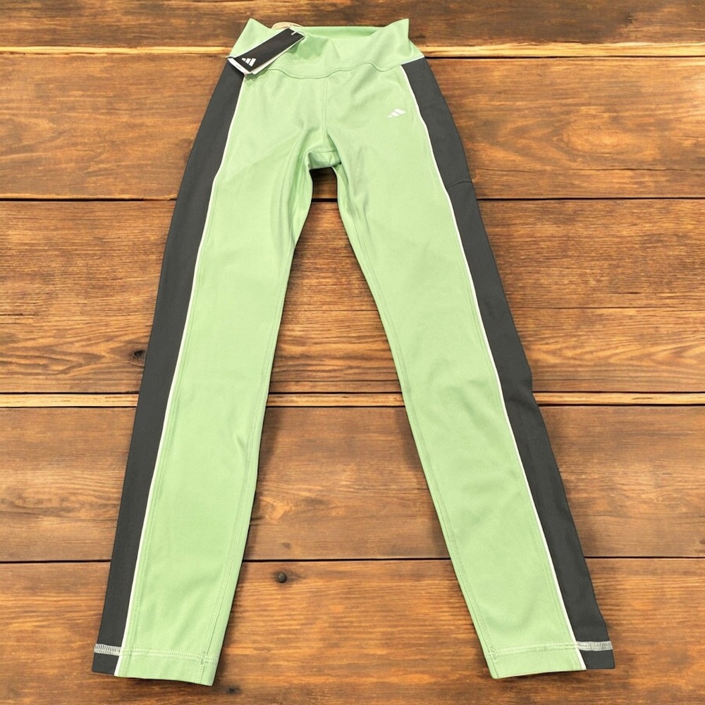 Adidas Women's Training Tights Black Green Activewear Workout Leggings‎
